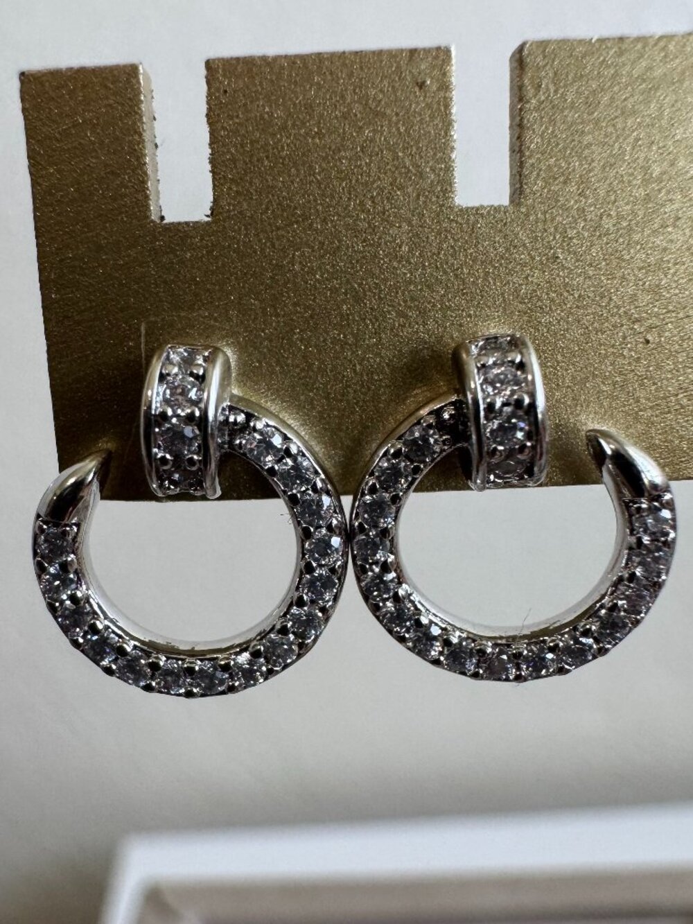 925 Sterling Silver Pavé Huggie Hoop Earrings Chunky CZ Sparkle Hoops